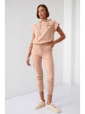 Beige sweatshirt and trousers set FK620 - Online store - Boutique